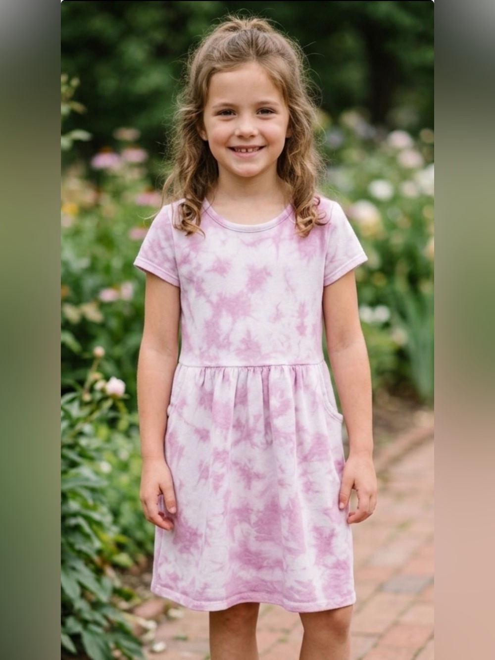 Cat & Jack Girls' Tie-Dye Short Sleeve Dress